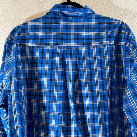 Chaps Blue Plaid Easy Care Button Front Long Sleeves Pocket Shirt Size Large NEW - Picture 5 of 10